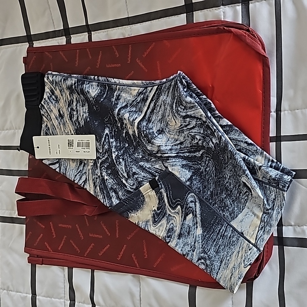 NWT Lululemon Esker Short LAB Lava Print Blue Denim Multi Size 2
